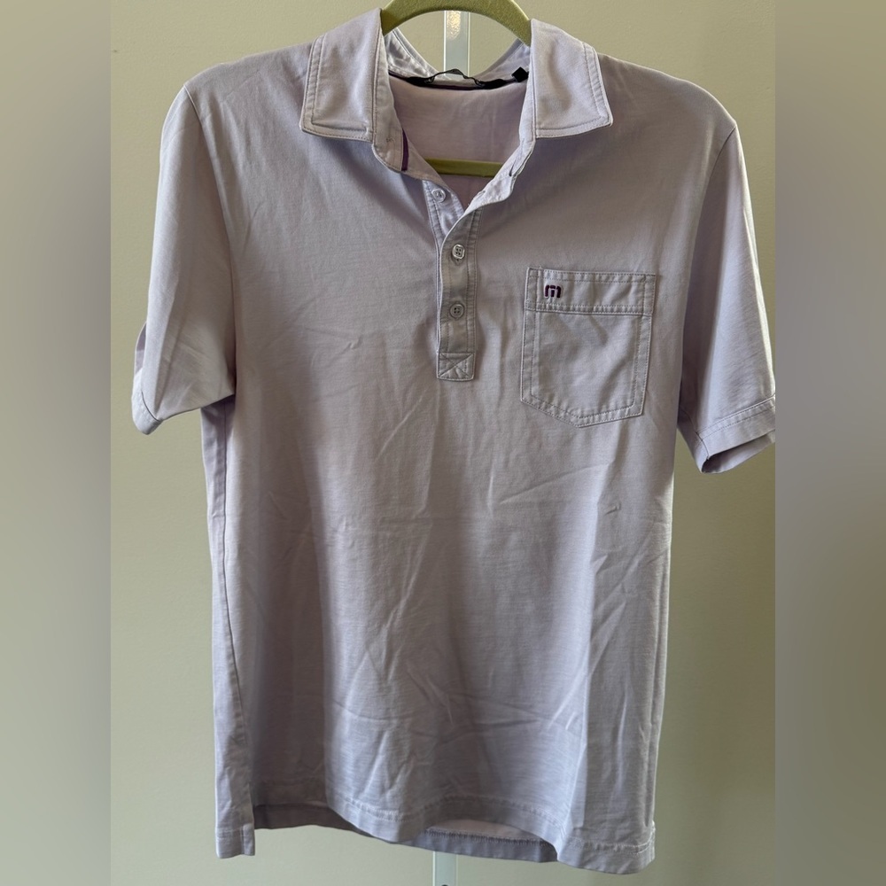 Travis Mathew Lavender Polo Shirt Mens Small Golf Casual